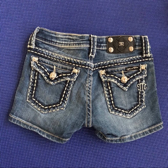 Miss Me Crystal Buttons Denim Short - Picture 1 of 7